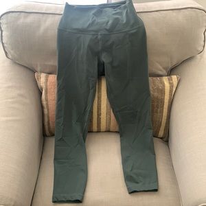 Lululemon Wunder Train Contour Fit HR Tight 25” (hemmed to 23”). Smoked Spruce